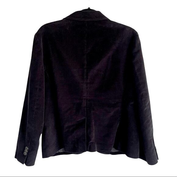 BROOKS BROTHERS Corduroy Button Front Blazer Jacket Black 12 - Picture 3 of 7